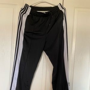 Side button adidas track pants